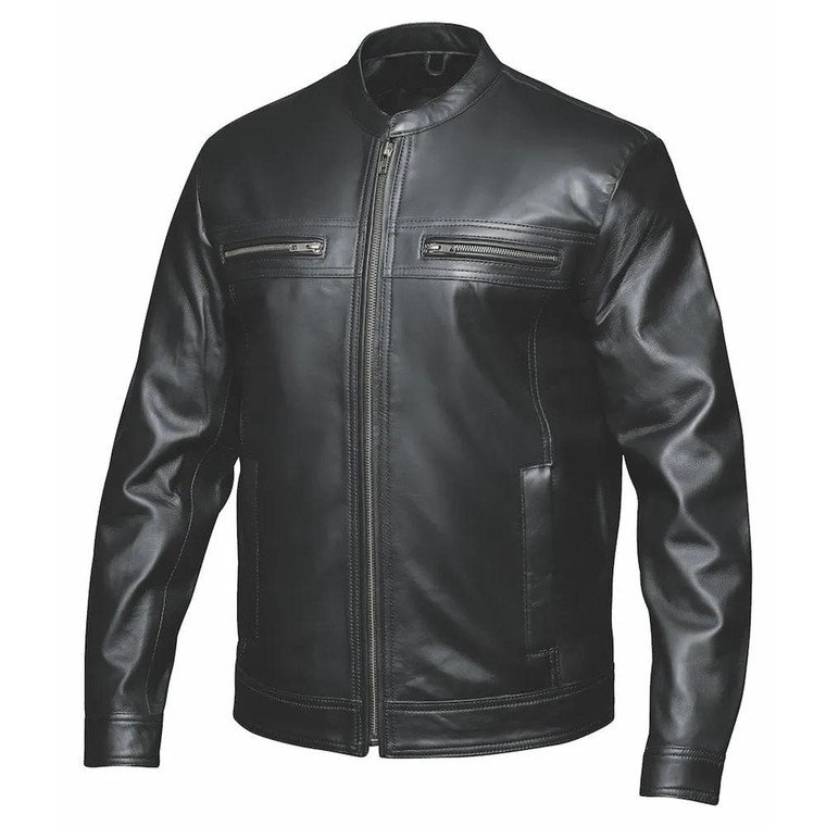 Men's Leather Lightweight Moto Jacket