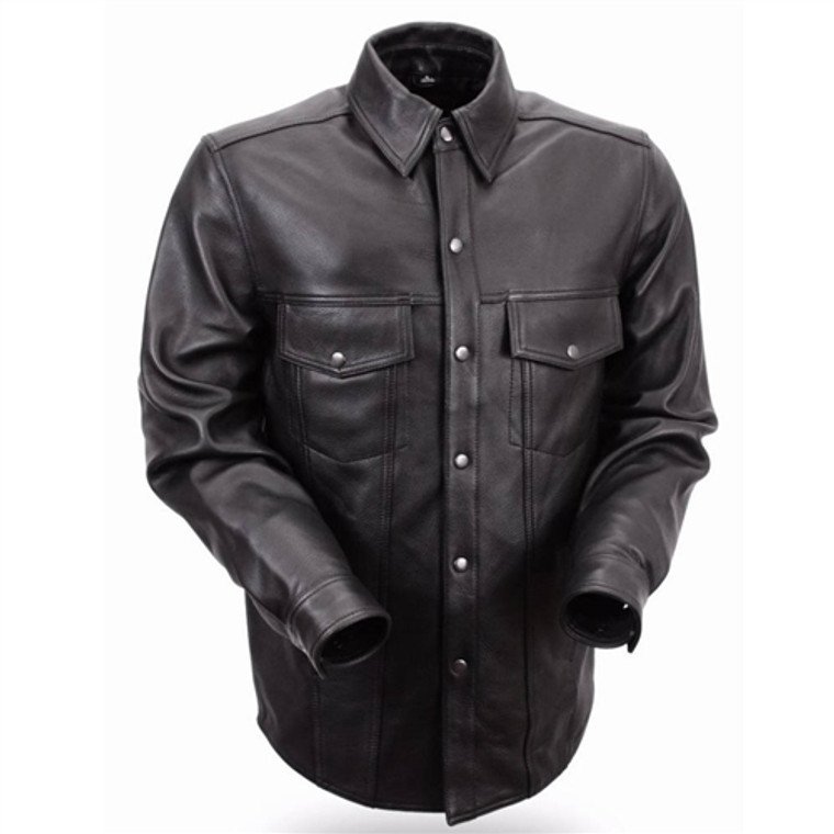 Men's Leather Motorcycle Shirt