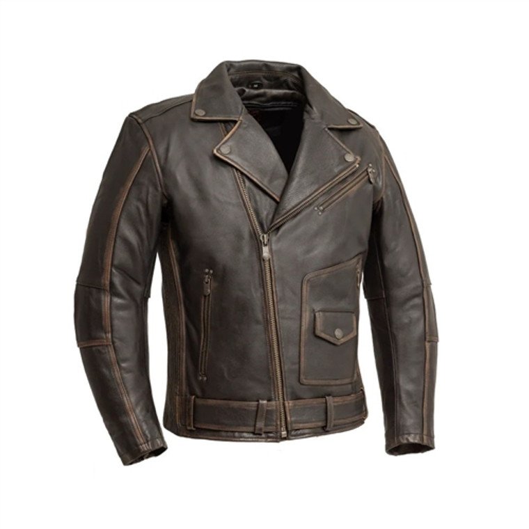 Vintage Brown Leather Motorcycle Jacket