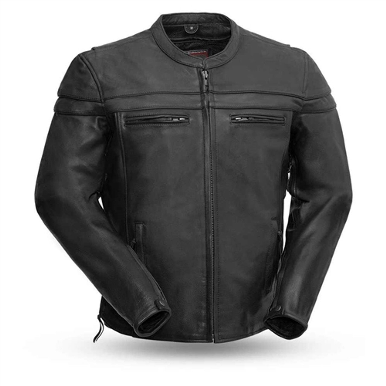 Men's Classic Leather Racer Moto Jacket