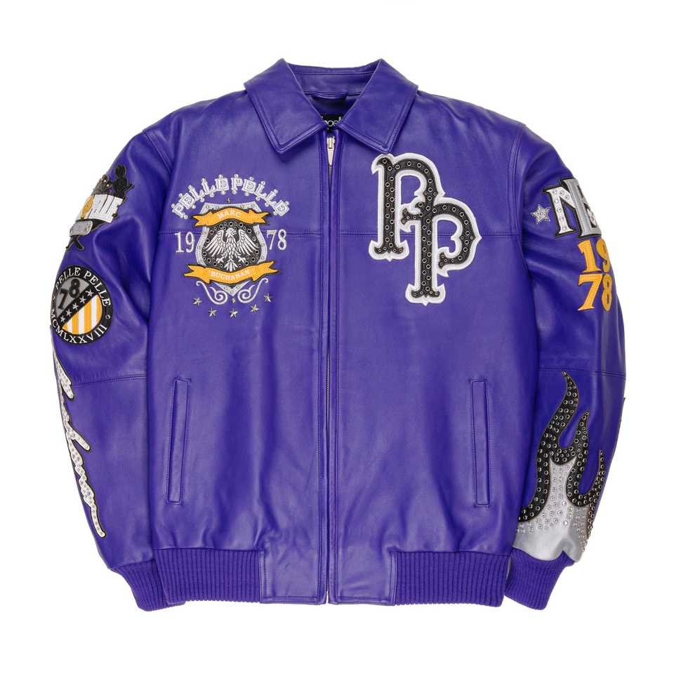 PREMIUM COWHIDE LEATHER PELLE PELLE PURPLE JACKET FOR MEN