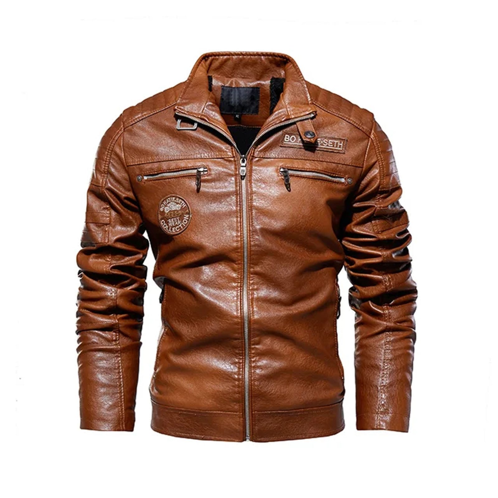 WINTER CASUAL MOTORCYCLE SLIM PU JACKET