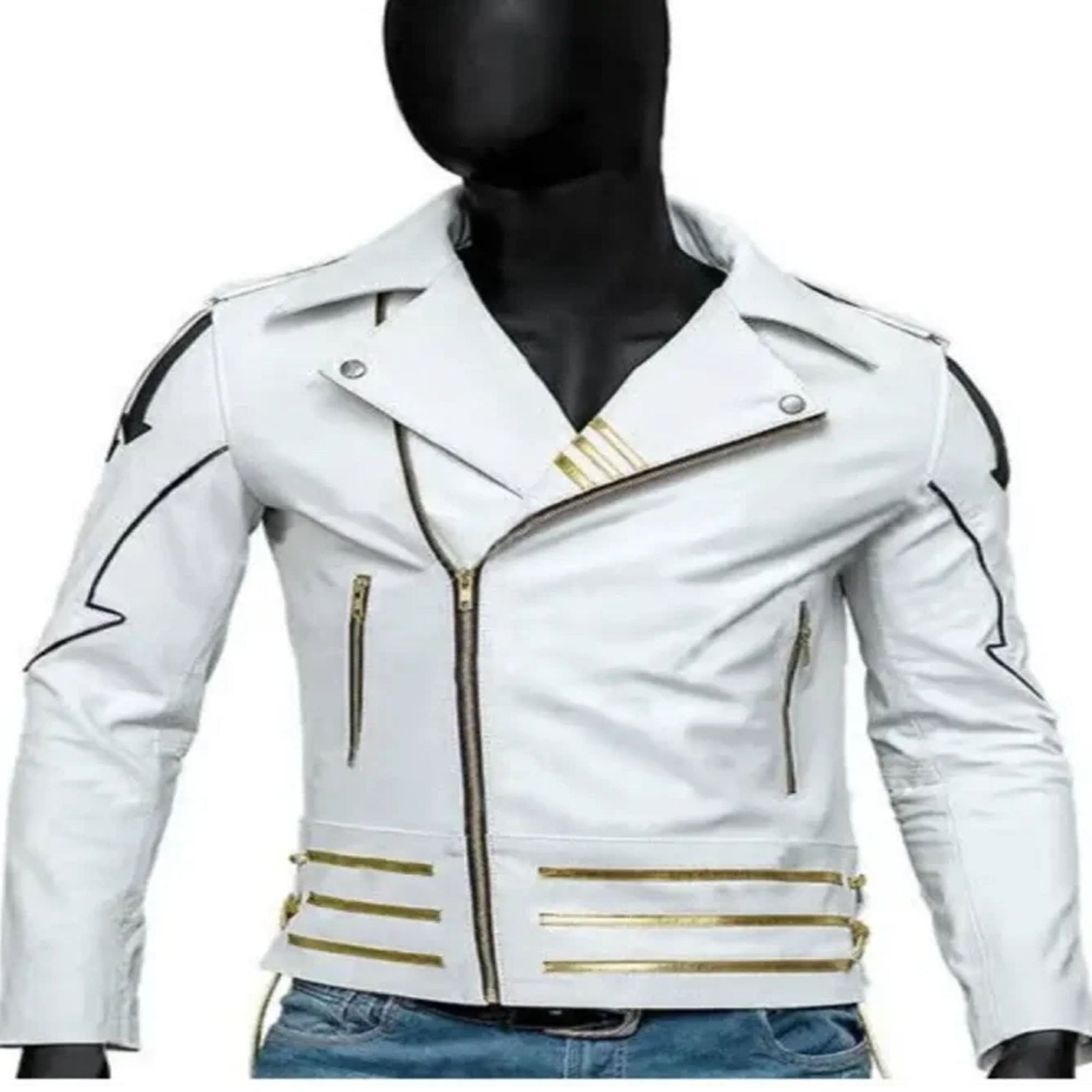 MEN'S WHITE LEATHER JACKET
