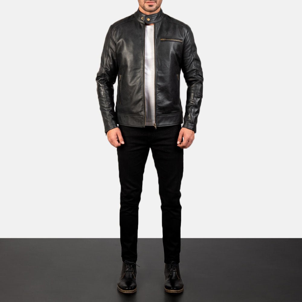 DEAN BLACK LEATHER BIKER JACKET