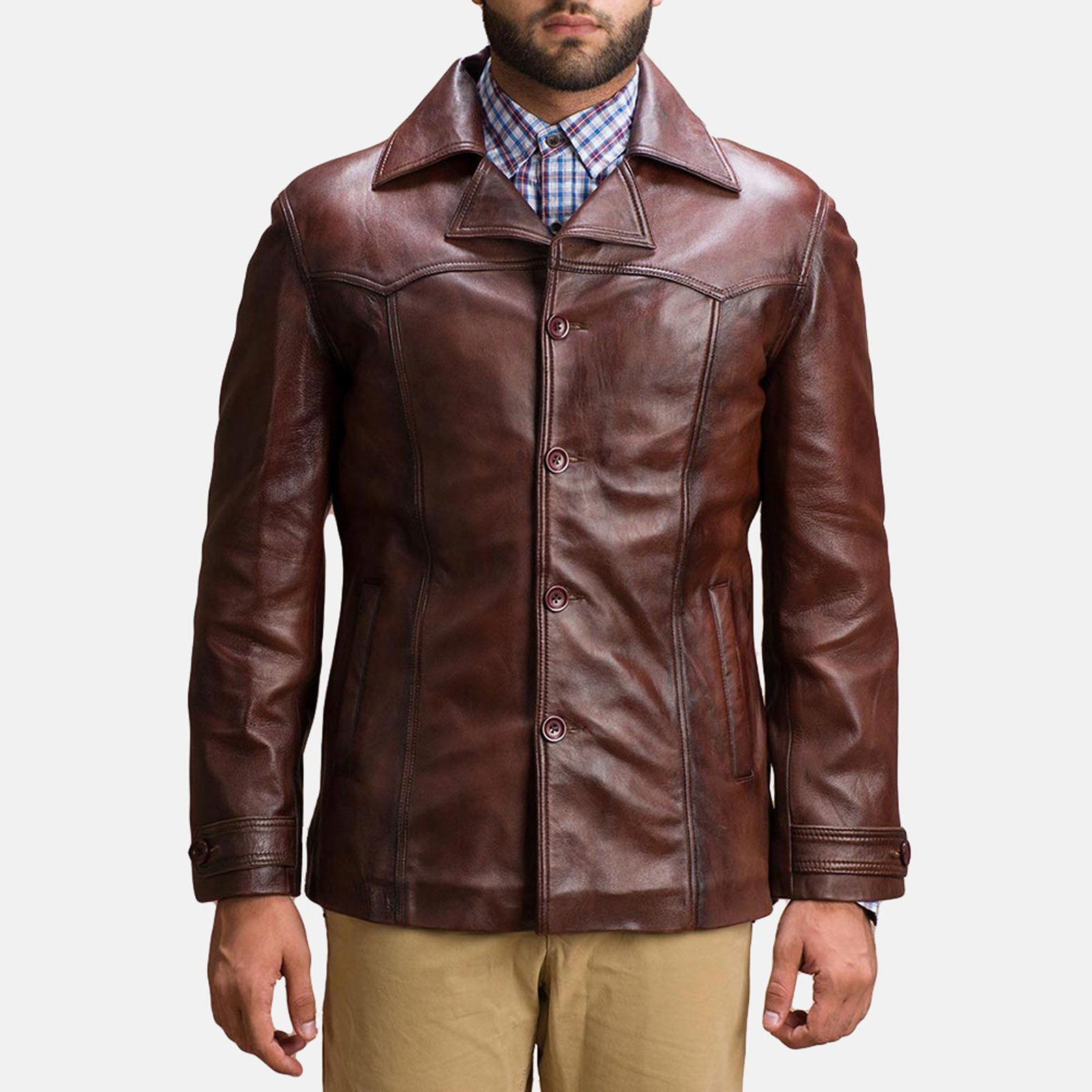 VINCENT ALLEY BROWN LEATHER JACKET
