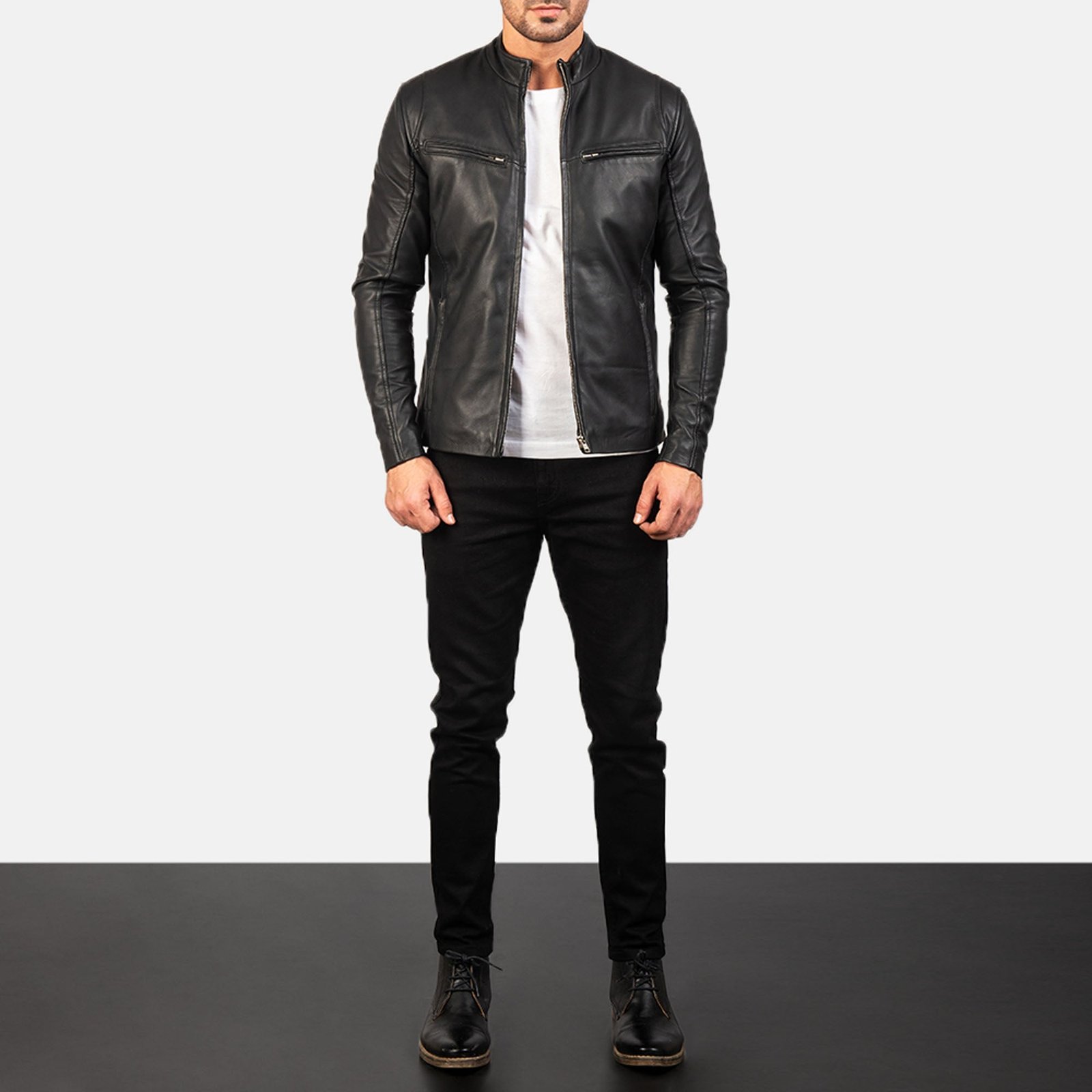 IONIC BLACK LEATHER JACKET (COPY)