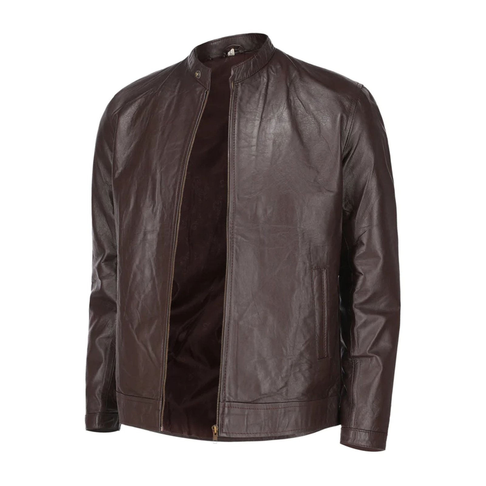 BROWN MEN'S PURE SHEEP LEATHER JACKET