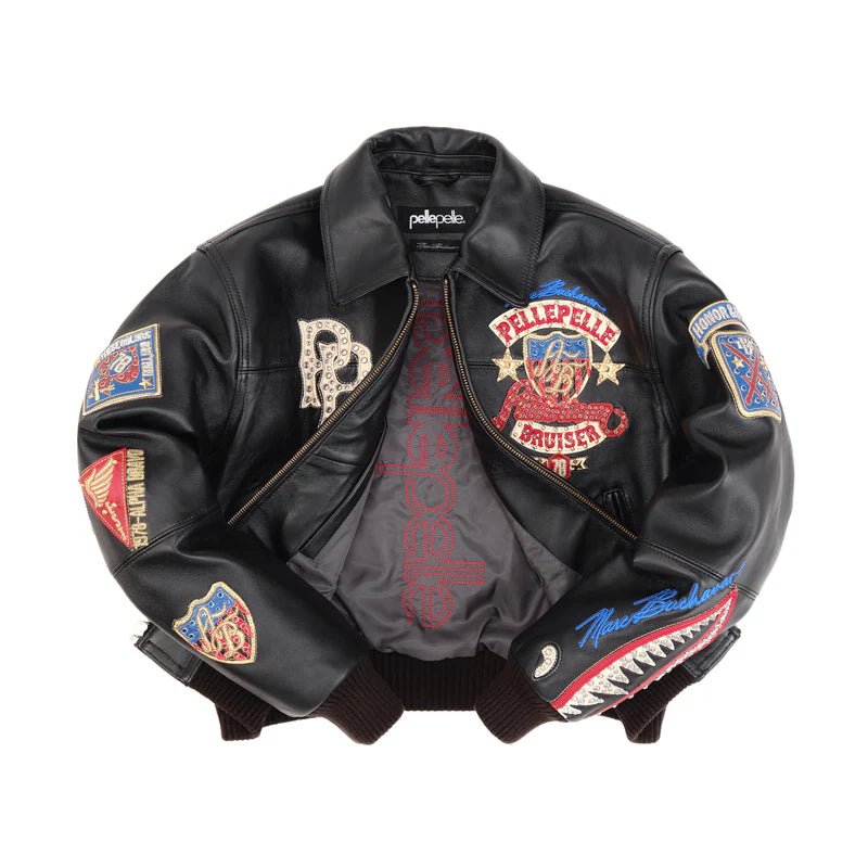AMERICAN BRUISER BLACK PLUSH WOMEN'S CROP JACKET