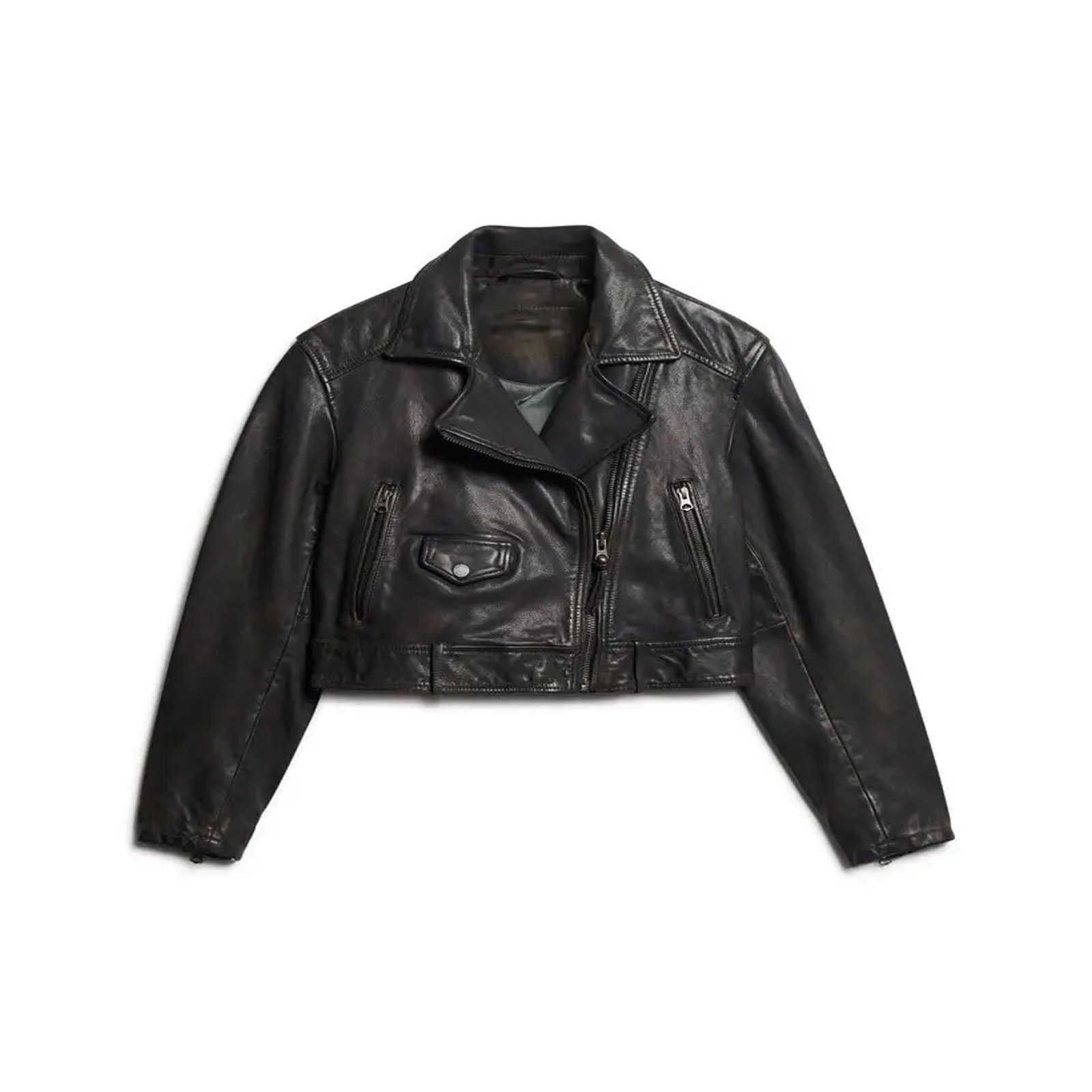 WOMEN'S BARI BLACK LEATHER JACKET