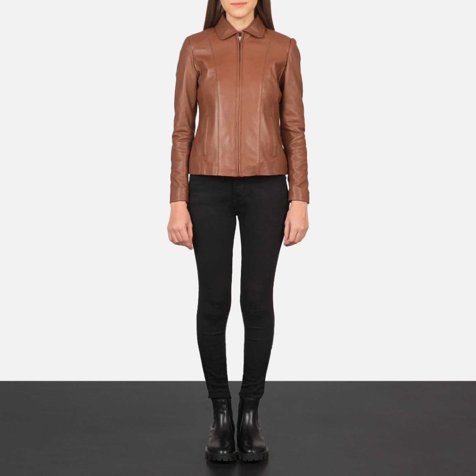 COLETTE BROWN LEATHER JACKET
