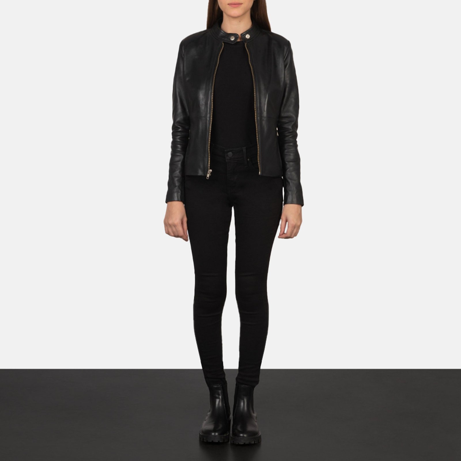RAVE BLACK LEATHER BIKER JACKET